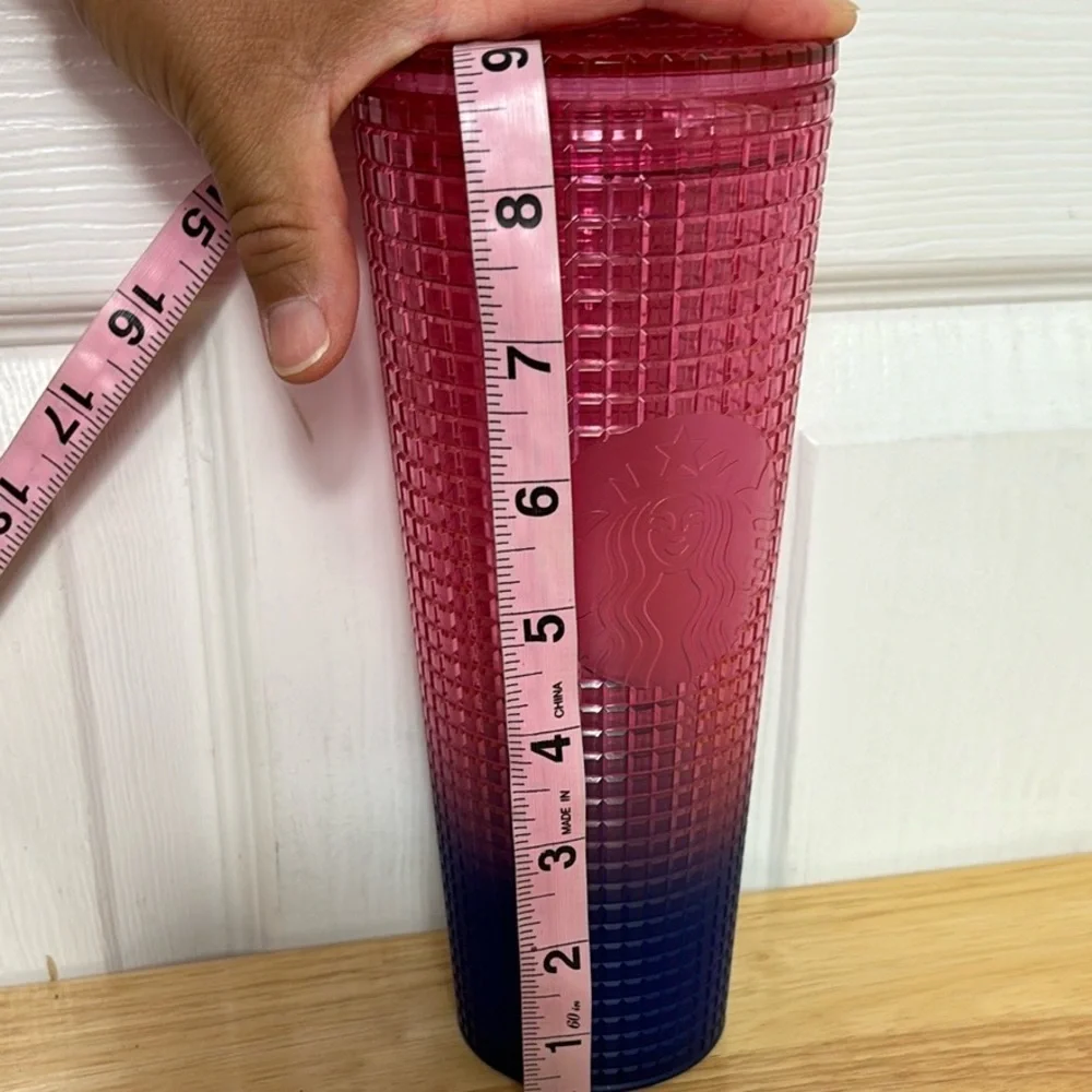Starbucks 2022 Disco Ombre Watermelon Studded Grid Cold Cup Tumbler Venti